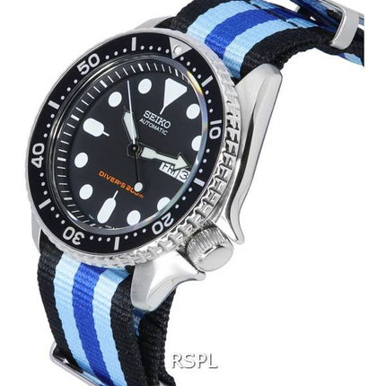 Montre pour homme Seiko Black Dial Automatic Diver SKX007K1-var-NATO20 200M
