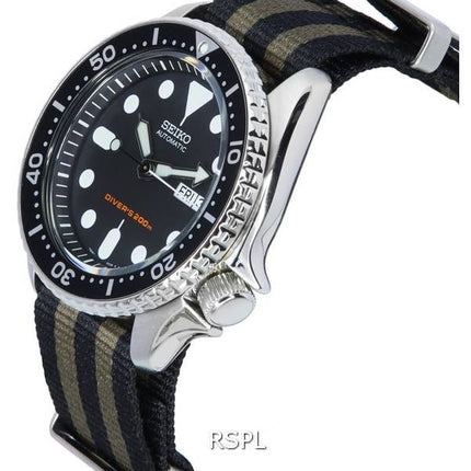 Montre pour homme Seiko Black Dial Automatic Diver SKX007K1-var-NATO21 200M