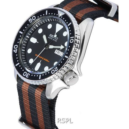 Montre pour homme Seiko Black Dial Automatic Diver SKX007K1-var-NATO22 200M