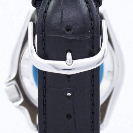 Watch Ratio en cuir noir SKX009J1-LS6 200M hommes Seiko automatique montre de plongée