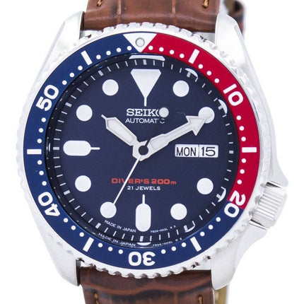 Watch Ratio en cuir brun SKX009J1-LS7 200M hommes Seiko automatique montre de plongée