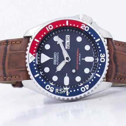 Watch Ratio en cuir brun SKX009J1-LS7 200M hommes Seiko automatique montre de plongée