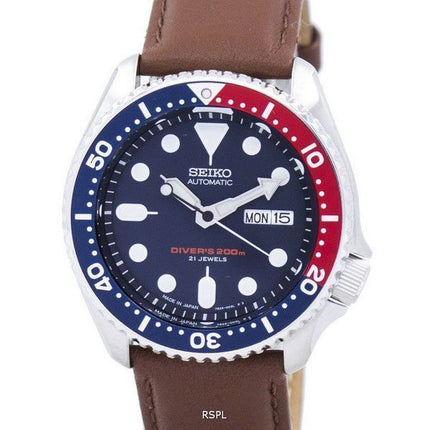 Watch Ratio en cuir brun SKX009J1-LS12 200M hommes Seiko automatique montre de plongée