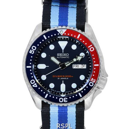 Montre pour homme Seiko Blue Dial Automatic Diver SKX009J1-var-NATO20 200M