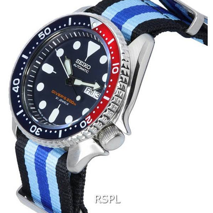 Montre pour homme Seiko Blue Dial Automatic Diver SKX009J1-var-NATO20 200M