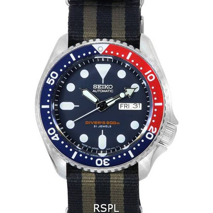 Montre pour homme Seiko Blue Dial Automatic Diver SKX009J1-var-NATO21 200M