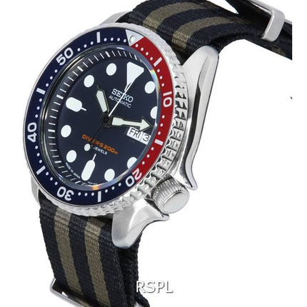 Montre pour homme Seiko Blue Dial Automatic Diver SKX009J1-var-NATO21 200M