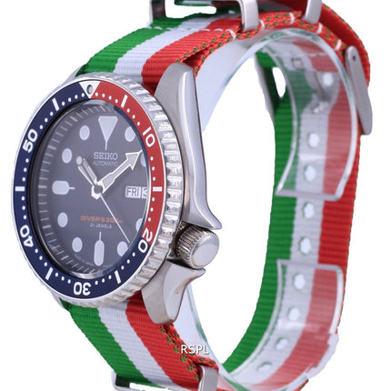 Montre pour homme Seiko Automatic Diver en polyester fabriquée au Japon SKX009J1-var-NATO23 200M