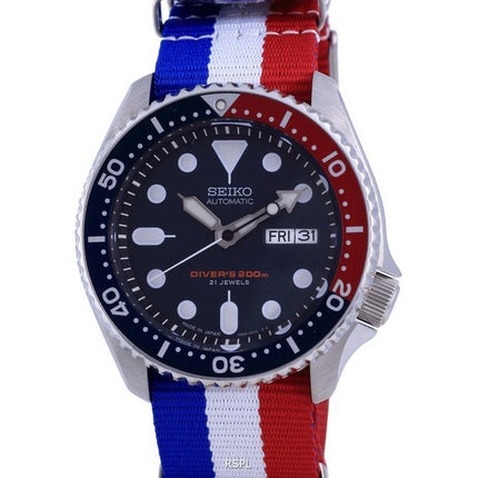 Montre pour homme Seiko Automatic Diver en polyester fabriquée au Japon SKX009J1-var-NATO25 200M