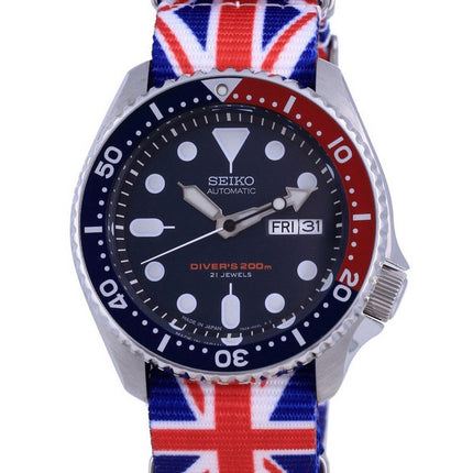 Montre pour homme Seiko Automatic Diver en polyester fabriquée au Japon SKX009J1-var-NATO28 200M
