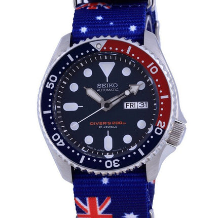 Montre pour homme Seiko Automatic Diver en polyester fabriquée au Japon SKX009J1-var-NATO30 200M