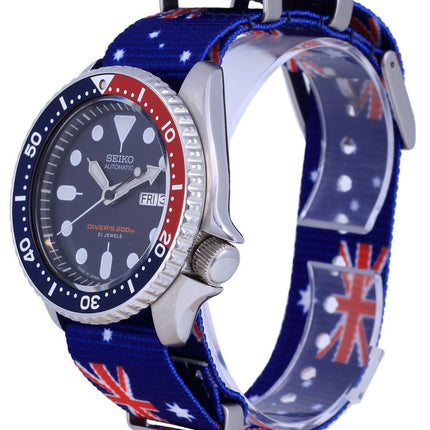 Montre pour homme Seiko Automatic Diver en polyester fabriquée au Japon SKX009J1-var-NATO30 200M