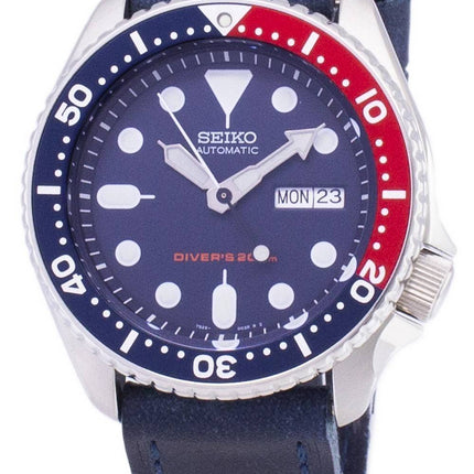 Montre 200M en cuir bleu foncé sangle masculine automatique Seiko SKX009K1-LS13 Diver