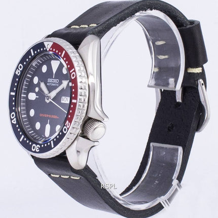 Montre 200M cuir noir bracelet masculin automatique Seiko SKX009K1-LS14 Diver