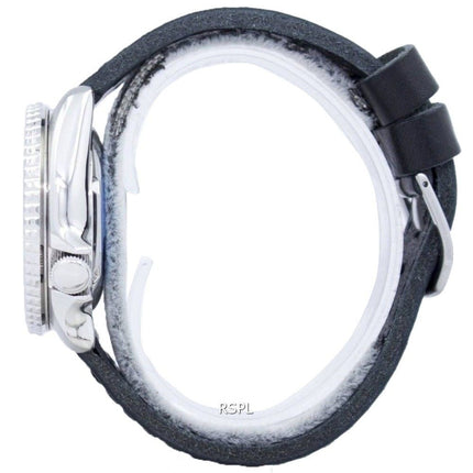 Montre 200M Ratio cuir noir SKX009K1-LS8 masculine automatique Seiko Diver