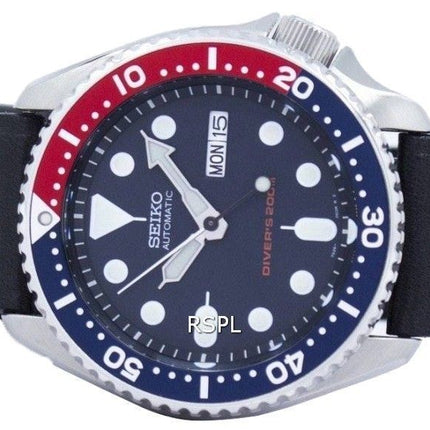 Montre 200M Ratio cuir noir SKX009K1-LS8 masculine automatique Seiko Diver