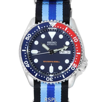 Montre pour homme Seiko Blue Dial Automatic Diver SKX009K1-var-NATO20 200M