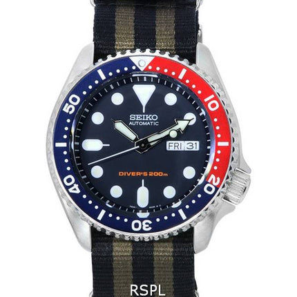 Montre pour homme Seiko Blue Dial Automatic Diver SKX009K1-var-NATO21 200M