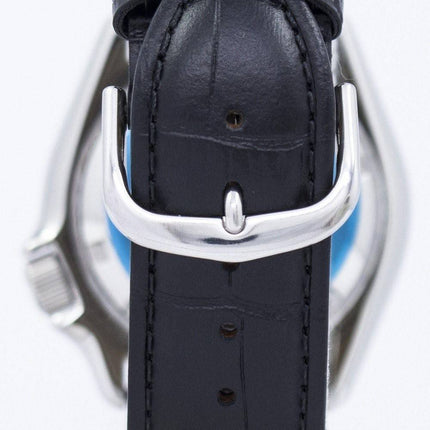 Watch Ratio en cuir noir SKX011J1-LS6 200M hommes Seiko automatique montre de plongée
