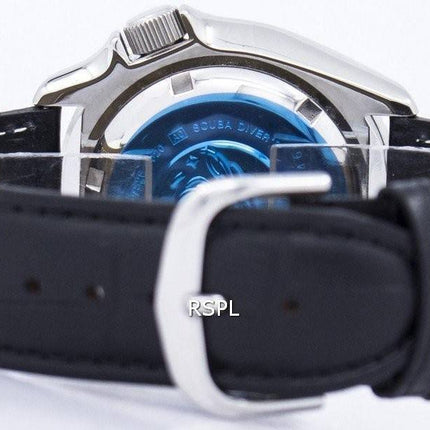 Watch Ratio en cuir noir SKX011J1-LS6 200M hommes Seiko automatique montre de plongée
