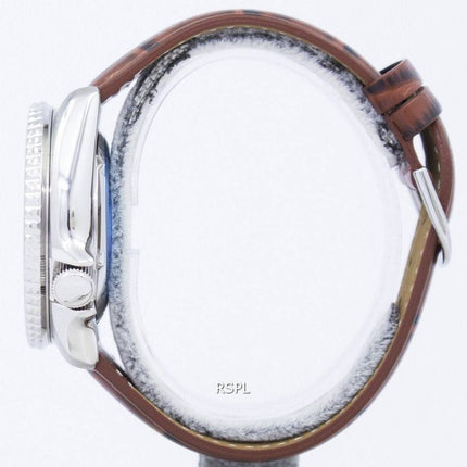 Watch Ratio en cuir brun SKX011J1-LS7 200M hommes Seiko automatique montre de plongée