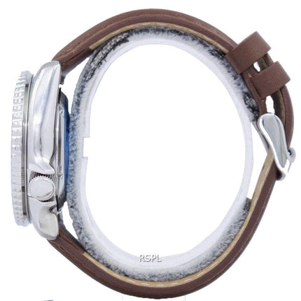 Watch Ratio en cuir brun SKX011J1-LS12 200M hommes Seiko automatique montre de plongée