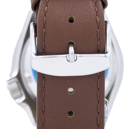 Watch Ratio en cuir brun SKX011J1-LS12 200M hommes Seiko automatique montre de plongée