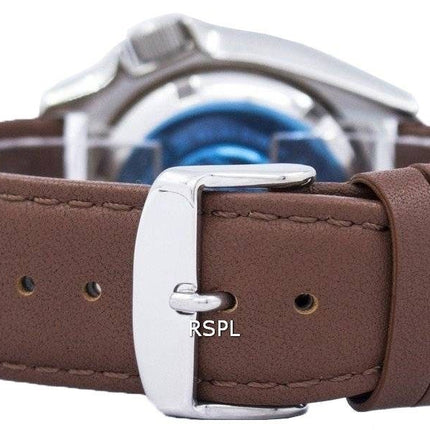 Watch Ratio en cuir brun SKX011J1-LS12 200M hommes Seiko automatique montre de plongée