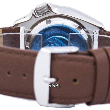 Watch Ratio en cuir brun SKX011J1-LS12 200M hommes Seiko automatique montre de plongée