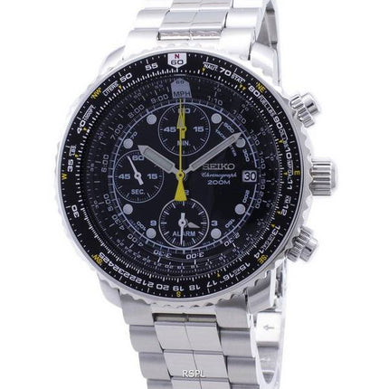 Montre homme Seiko Flightmaster SNA411 SNA411P1 SNA411P Pilot's Flight Alarm Chronograph reconditionnée