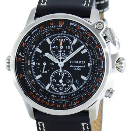 Montre Seiko Pilot Chronographe Quartz alarme SNAB73 SNAB73P1 SNAB73P hommes