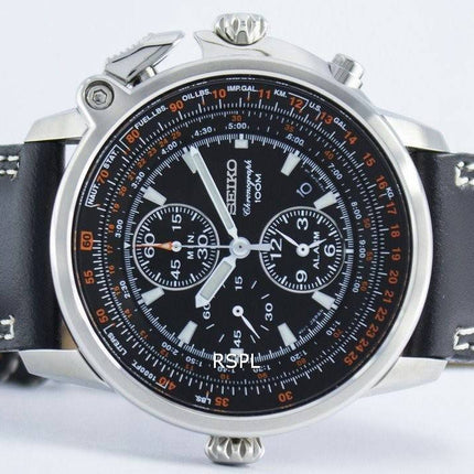 Montre Seiko Pilot Chronographe Quartz alarme SNAB73 SNAB73P1 SNAB73P hommes