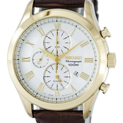 Montre Seiko chronographe Quartz alarme SNAF72 SNAF72P1 SNAF72P hommes