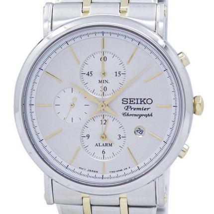 Montre Seiko Premier Chronograph Quartz alarme SNAF80 SNAF80P1 SNAF80P hommes