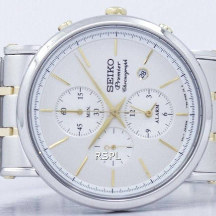 Montre Seiko Premier Chronograph Quartz alarme SNAF80 SNAF80P1 SNAF80P hommes