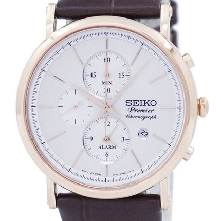 Montre Seiko Premier Chronograph Quartz alarme SNAF82 SNAF82P1 SNAF82P hommes