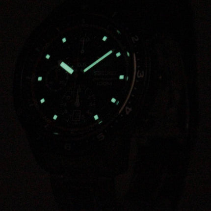 Seiko chronographe 100M lunette noire SNDF41P1 SNDF41P