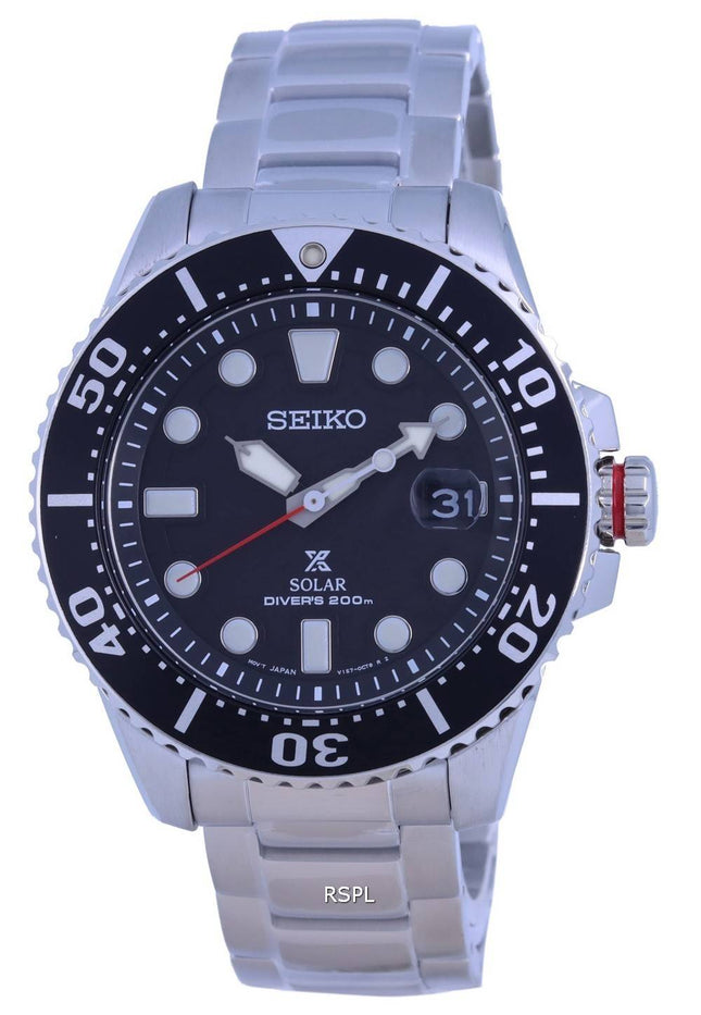 Montre Homme Seiko Prospex Padi Cadran Noir Acier Inoxydable Solar Diver SNE551 SNE551P1 SNE551P 200M