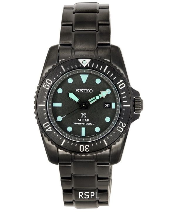Montre pour homme Seiko Prospex Black Series Night Vision Solar Diver SNE587 SNE587P1 SNE587P 200M
