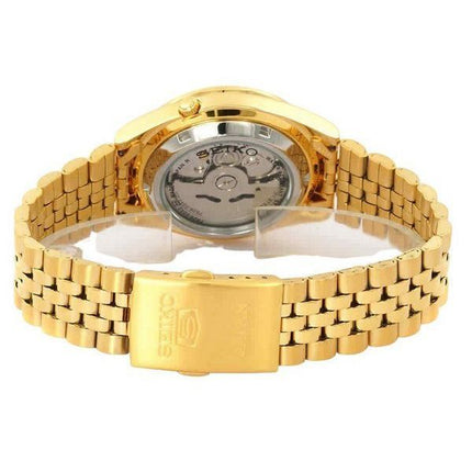 Montre Seiko pour homme, bracelet jubilé 5 tons dorés, cadran doré, 21 bijoux, automatique SNKC12J1