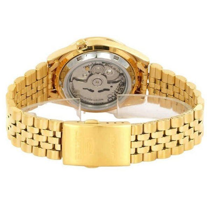 Montre Seiko pour homme, bracelet jubilé 5 tons dorés, cadran noir, 21 bijoux, automatique SNKC20J1