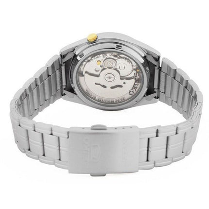 Montre Seiko 5 en acier inoxydable avec cadran noir et 21 bijoux automatique SNKF17J1 pour homme