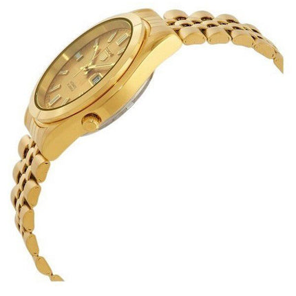 Montre Seiko pour homme, bracelet jubilé 5 tons dorés, cadran doré, 21 bijoux, automatique SNKF82J1