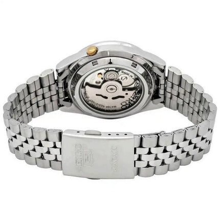 Montre Seiko 5 en acier inoxydable avec cadran argenté et 21 bijoux automatique SNKG39J1 pour homme