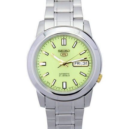 Montre homme Seiko 5 en acier inoxydable, cadran vert, automatique SNKK19 SNKK19J1 SNKK19J, reconditionnée
