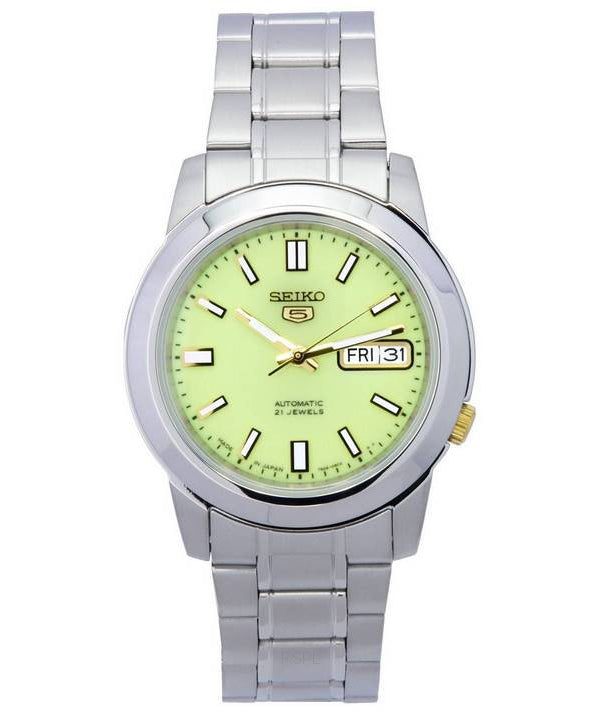 Montre homme Seiko 5 en acier inoxydable, cadran vert, automatique SNKK19 SNKK19J1 SNKK19J, reconditionnée