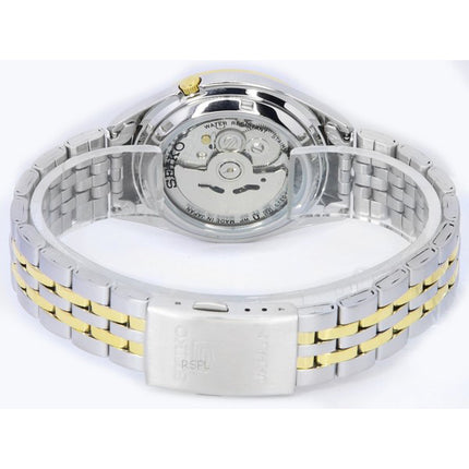 Seiko 5 Two Tone Acier Inoxydable Blanc Arabe Cadran Automatique SNKL24 SNKL24J1 SNKL24J Montre Homme