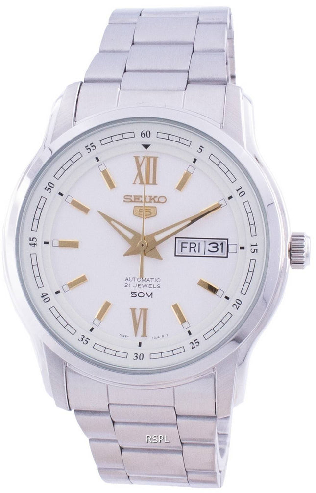 Montre homme Seiko 5 automatique à cadran blanc SNKP15 SNKP15K1 SNKP15K reconditionnée