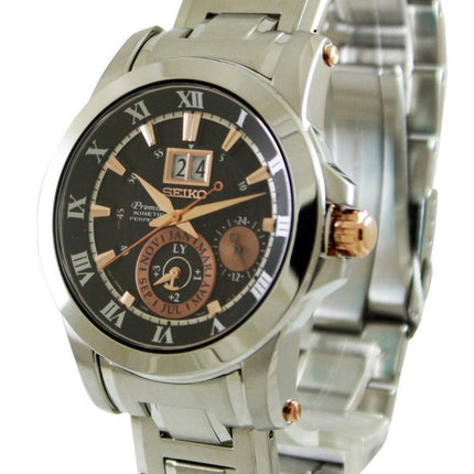 Montre Seiko Premier Kinetic SNP098P1 de perpétuelle SNP098P SNP098 hommes