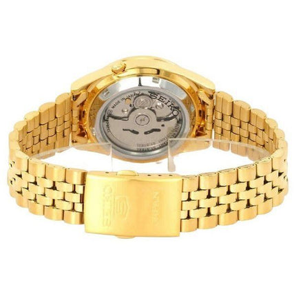 Montre Seiko pour homme, bracelet jubilé 5 tons dorés, cadran doré, 21 bijoux, automatique SNXC38J5
